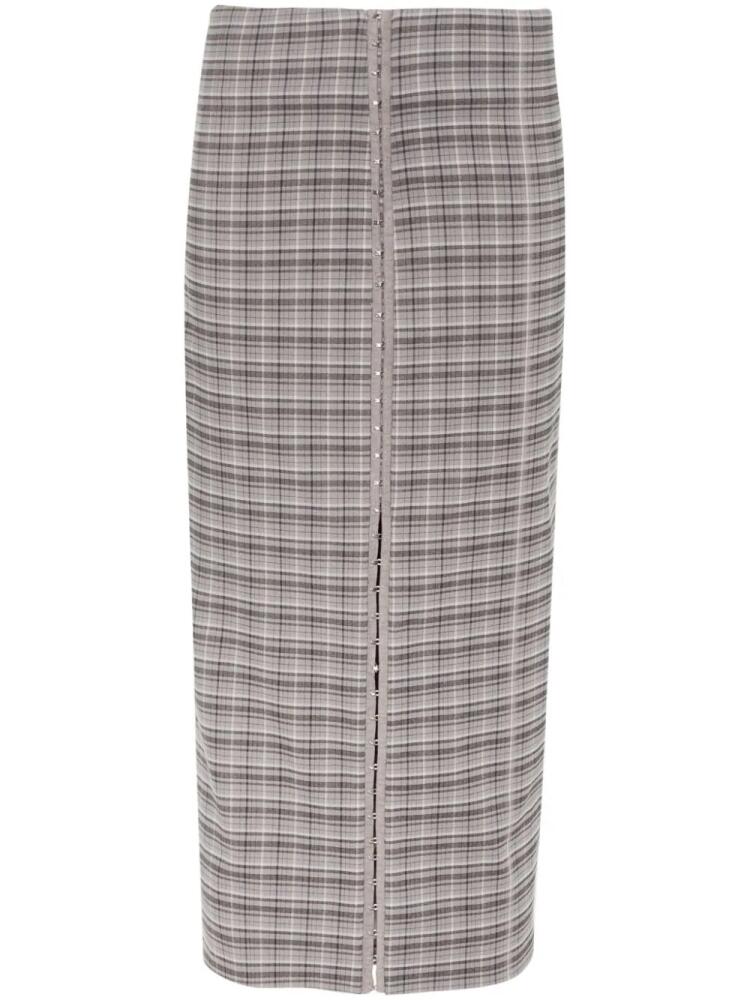 ROTATE BIRGER CHRISTENSEN Palmer checked midi skirt - Grey Cover