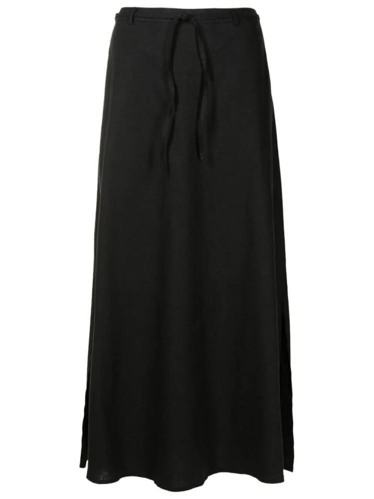 Uma | Raquel Davidowicz maxi linen-blend skirt - Black Cover