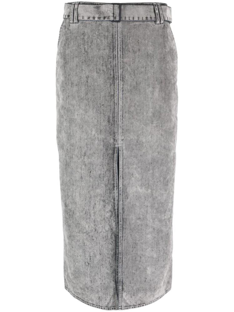 Sunnei flocked-finish denim skirt - Grey Cover