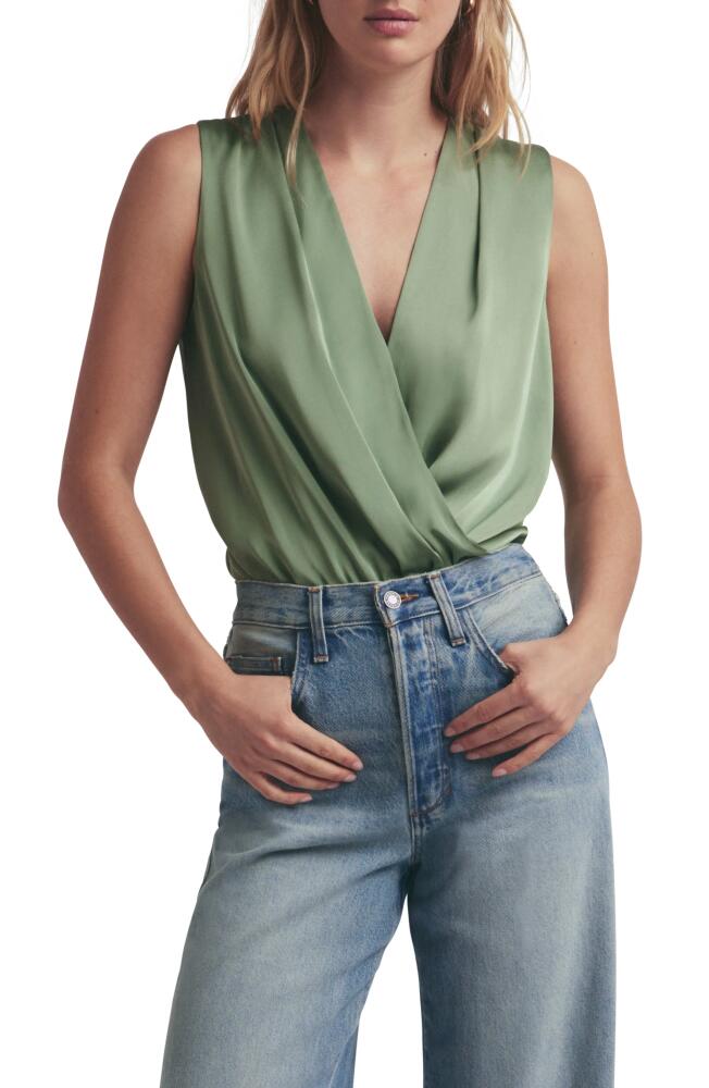 Favorite Daughter The Date Sleeveless Wrap Bodysuit in Basil Cover