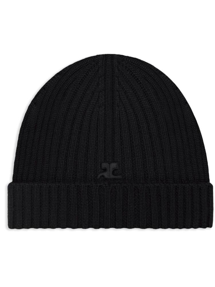 Courrèges AC logo wool beanie - Black Cover