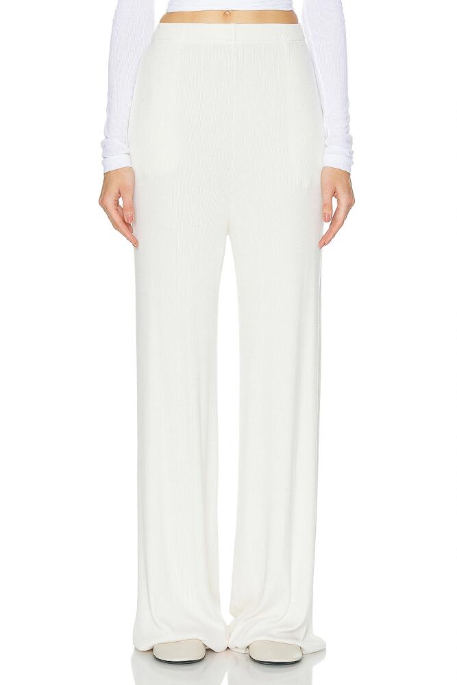 SPRWMN Rib Wide Leg Pant in Cream Cover