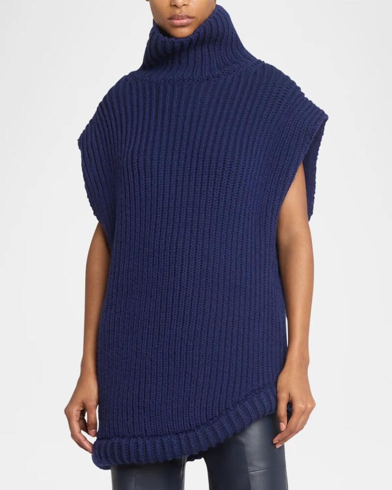 Victoria Beckham Turtleneck Sleeveless Rib Sweater Cover