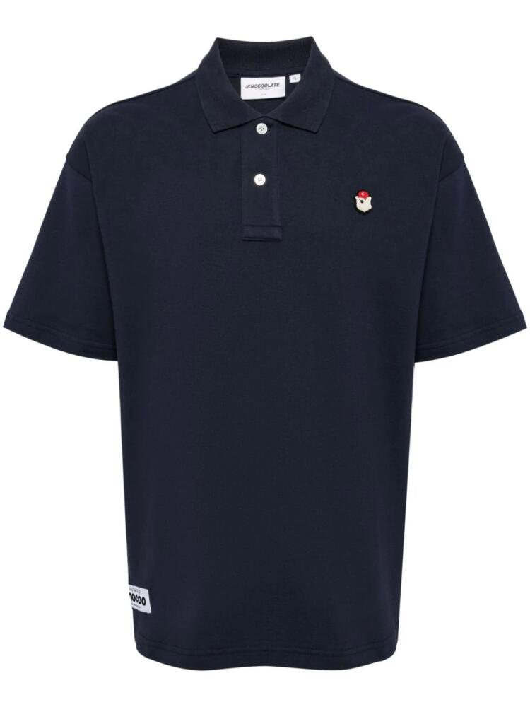 CHOCOOLATE logo-embroidered cotton polo shirt - Blue Cover