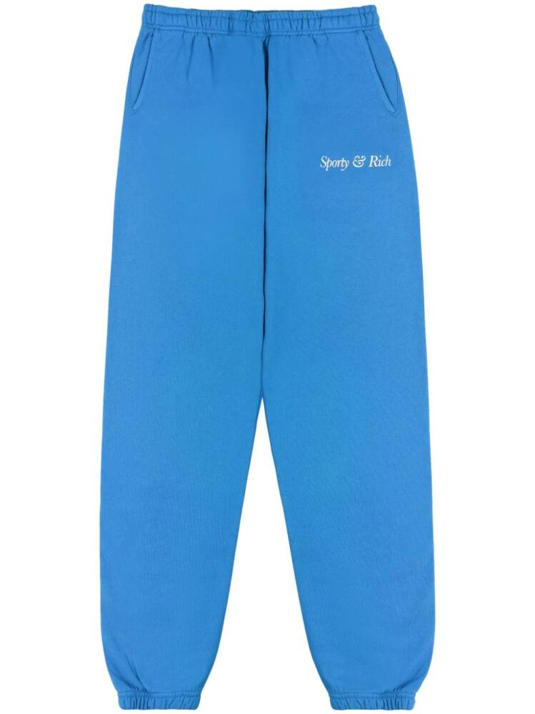 Sporty & Rich logo-print cotton track pants - Blue Cover