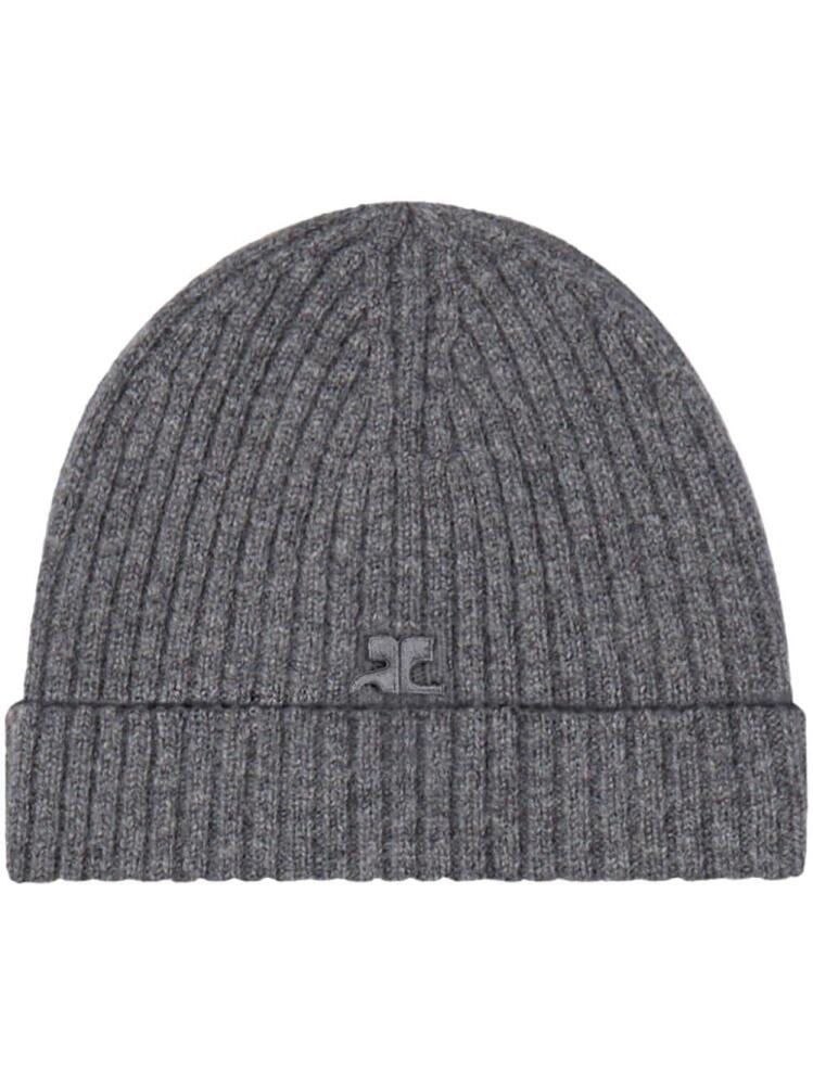 Courrèges AC logo wool beanie grey Cover