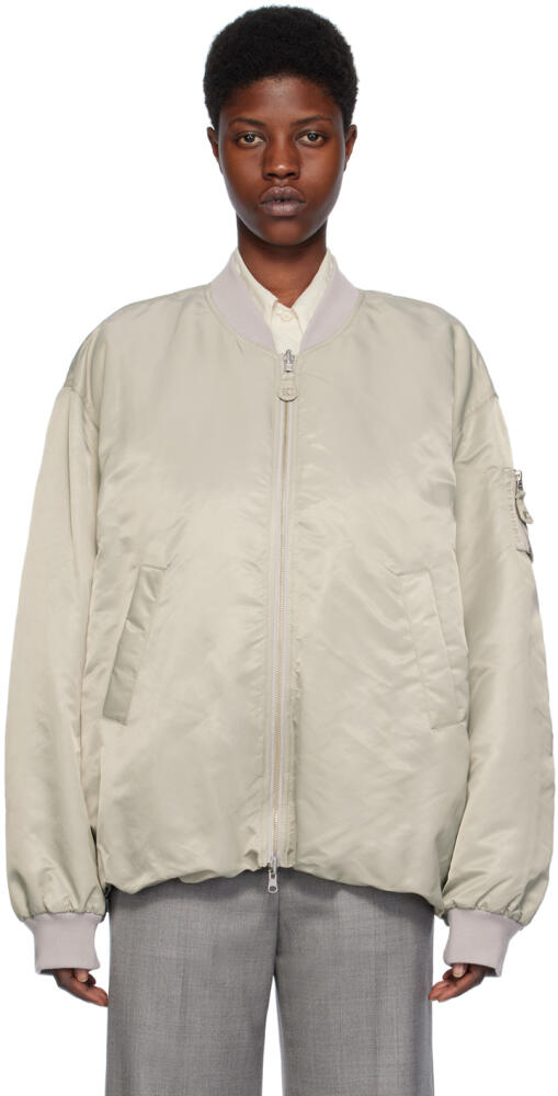 LOW CLASSIC Taupe Reversible Bomber Jacket Cover