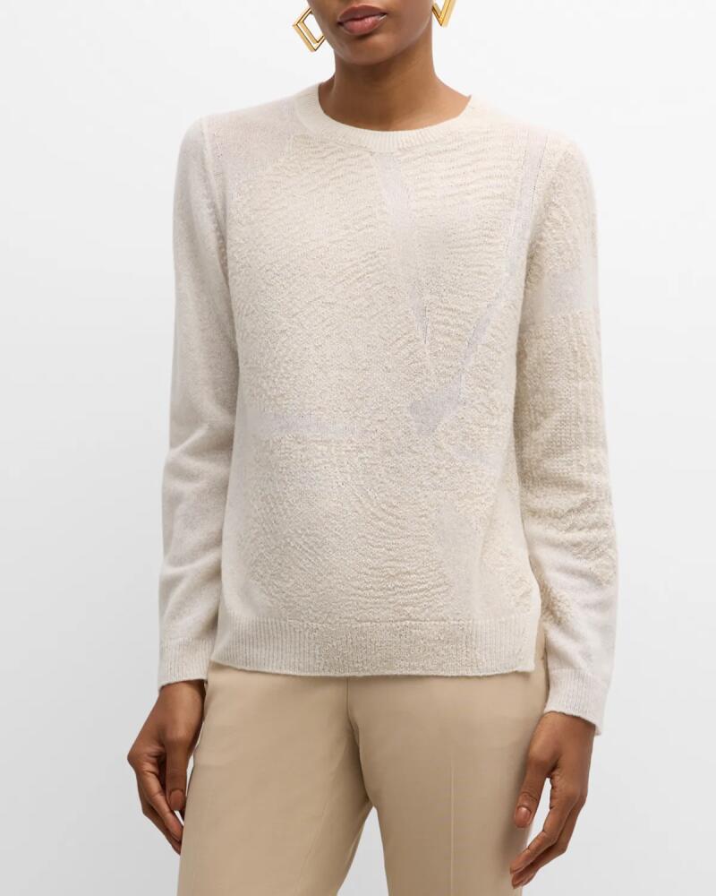 Lafayette 148 New York Cashmere Textured Intarsia Sweater Cover