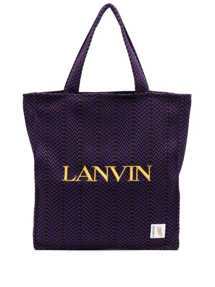 Lanvin x Future embroidered-logo tote bag - Purple Cover