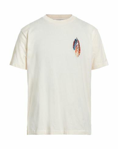 Marcelo Burlon Man T-shirt Ivory Organic cotton, Elastane, Polyester Cover