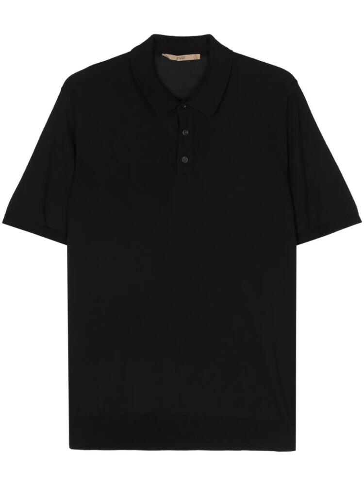 Nuur fine-knit polo shirt - Black Cover