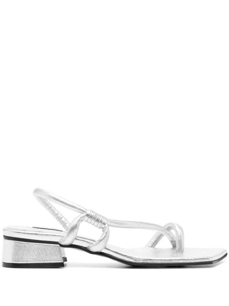 Reike Nen Noodle 40mm leather sandals - Silver Cover