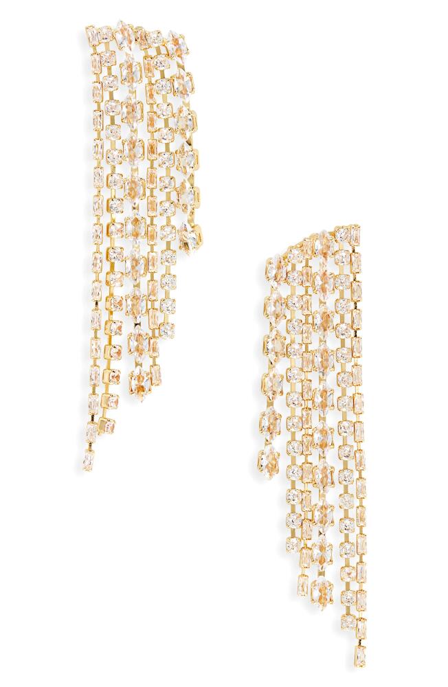 BaubleBar Mixed Crystal Fringe Drop Earrings in Gold Cover