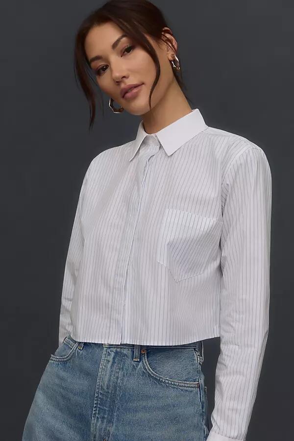 Good American Cropped Poplin Buttondown Shirt Cover