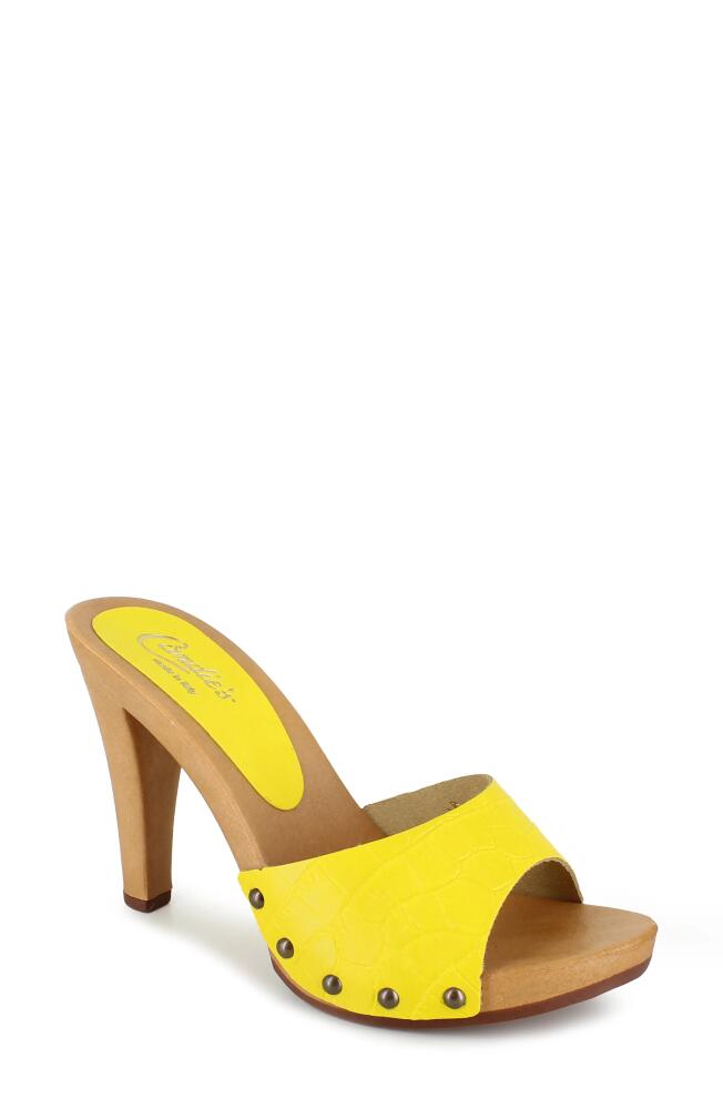 Candie's Antonella Slide Sandal in Yellow Croco Cover