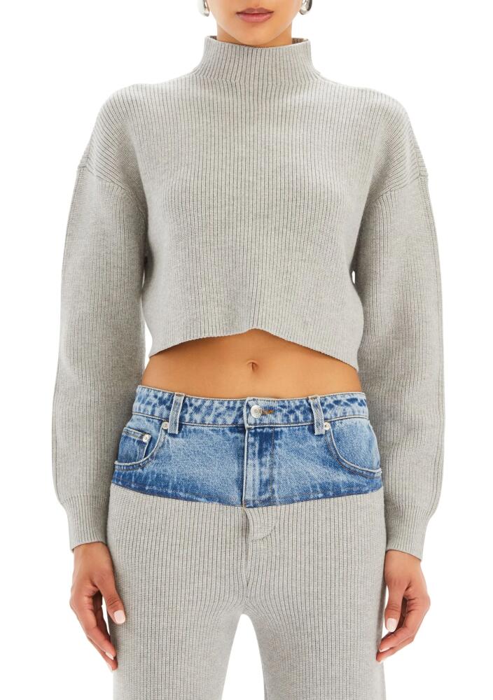 SER.O.YA Carmen Mid Cropped Sweater in Grey Cover