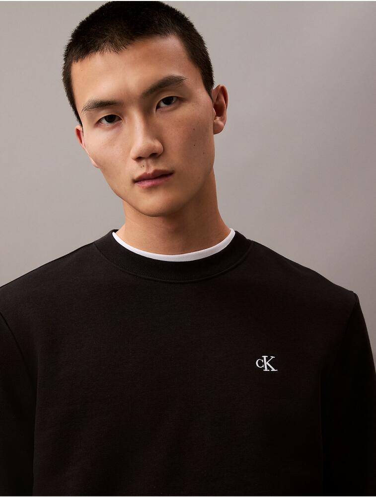 Calvin Klein Men's Archive Logo Fleece Crewneck Sweatshirt - Black Cover