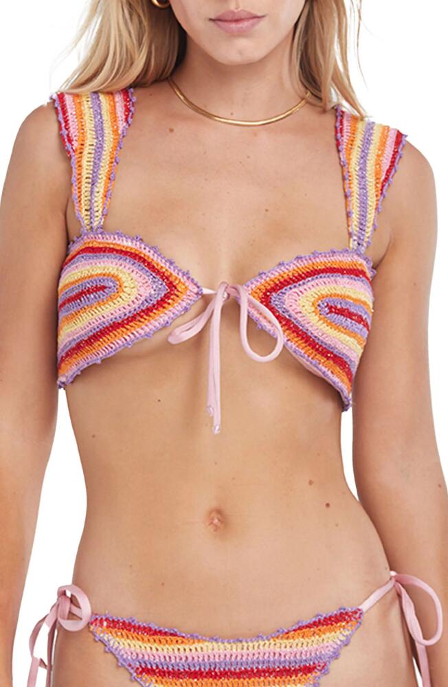 Capittana Lucy Multicolor Crochet Bikini Top in Purple Multicolor Cover