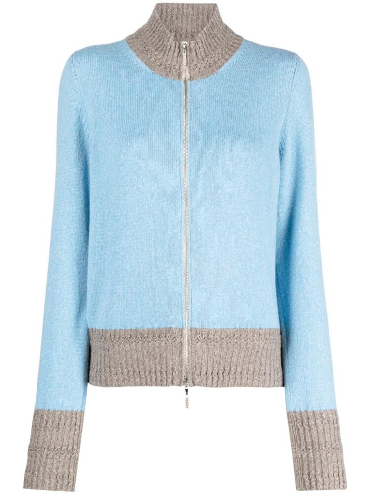 Barrie two-tone cashmere cardigan - Blue Cover