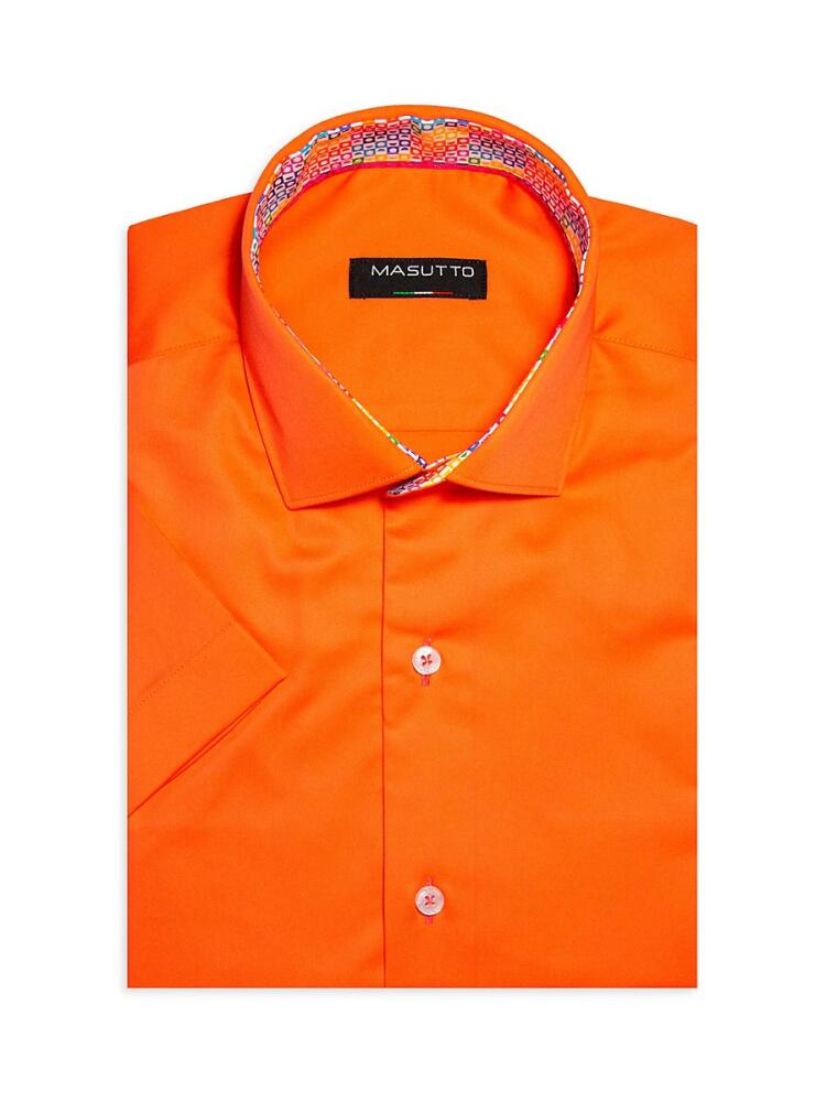 Masutto Men's Forli Classic Fit Dress Shirt - Orange Cover