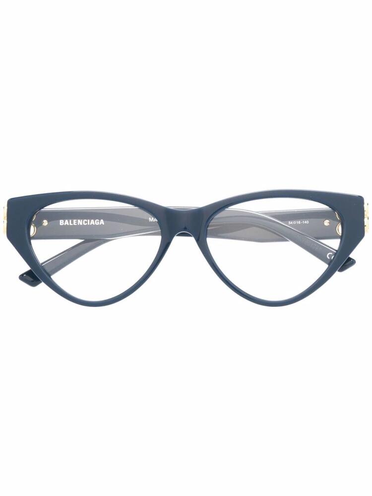 Balenciaga Eyewear Double B logo cat-eye glasses - Blue Cover