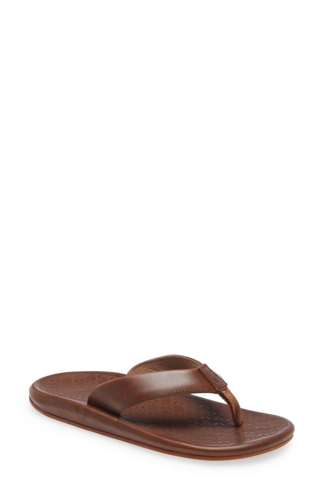 OluKai Ilikai Flip Flop in Toffee /Toffee Cover