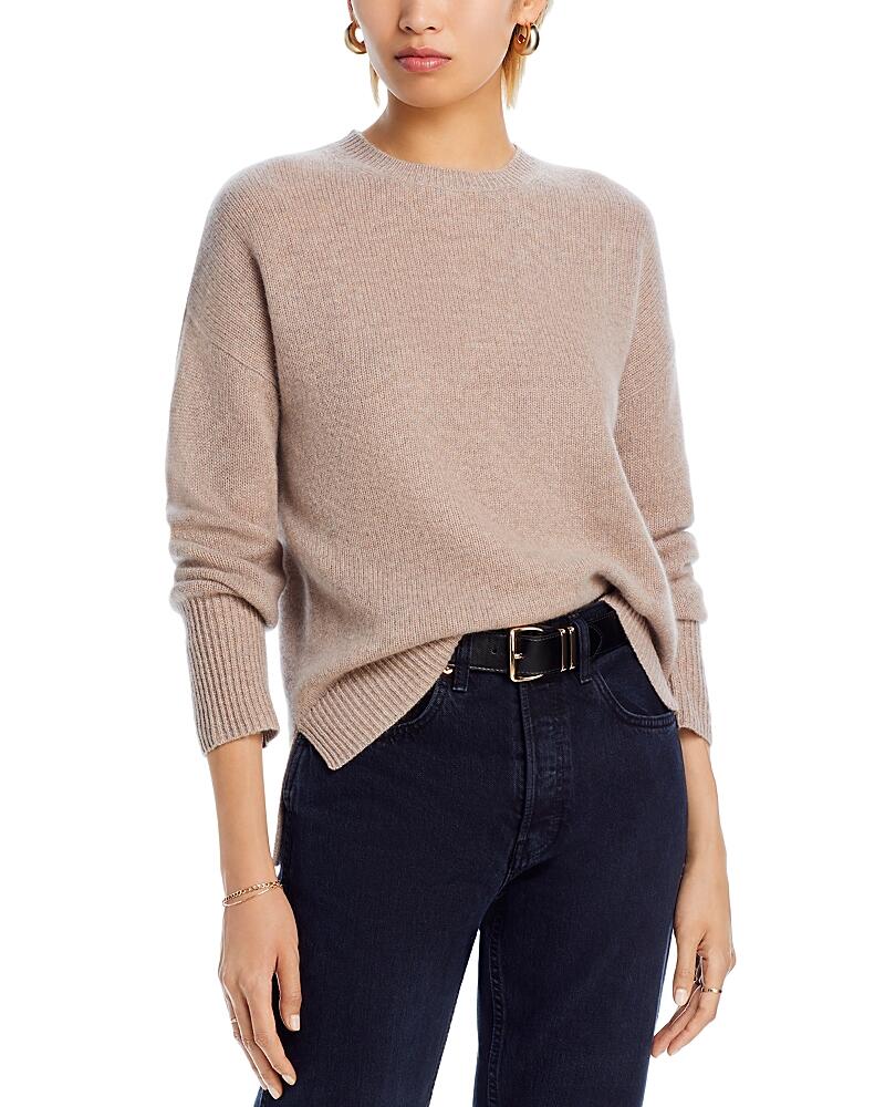 Aqua Cashmere Drop Shoulder High Low Crewneck Sweater - Exclusive Cover