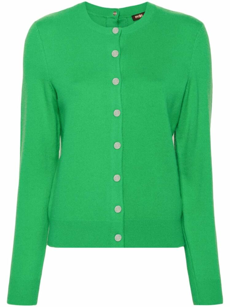 Maje round-neck press-stud cardigan - Green Cover