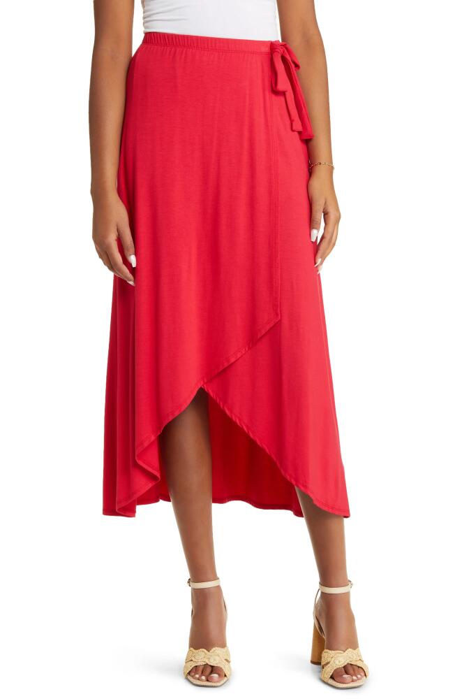 Loveappella Faux Wrap Skirt in Red Cover