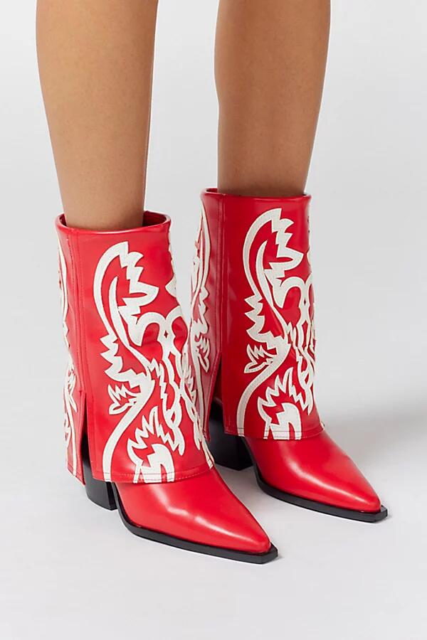 Azalea Wang Esperanza Cowboy Boot in Red/White Cover