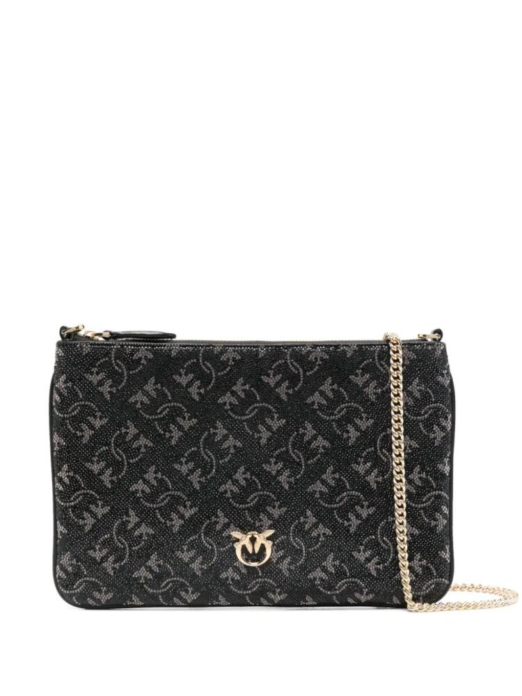 PINKO Classic-monogram clutch bag - Black Cover