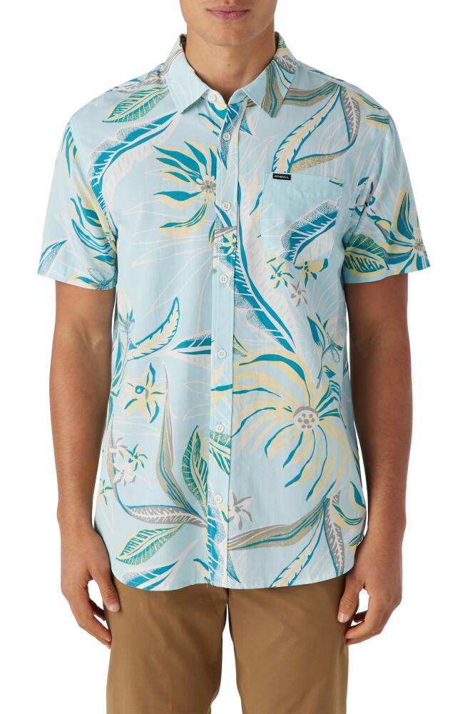 O'Neill Oasis Eco Modern Slim Fit Short Sleeve Button-Up Shirt in Sky Blue Cover