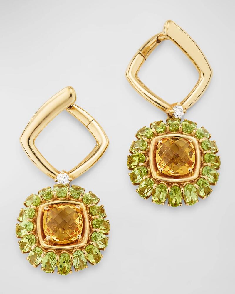 Miseno Procida 18K Yellow Gold Citrine, Peridot, and Diamond Earrings Cover