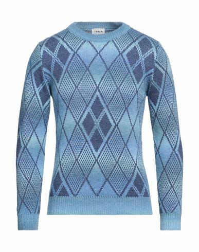 Berna Man Sweater Slate blue Wool, Acrylic, Viscose, Alpaca wool Cover