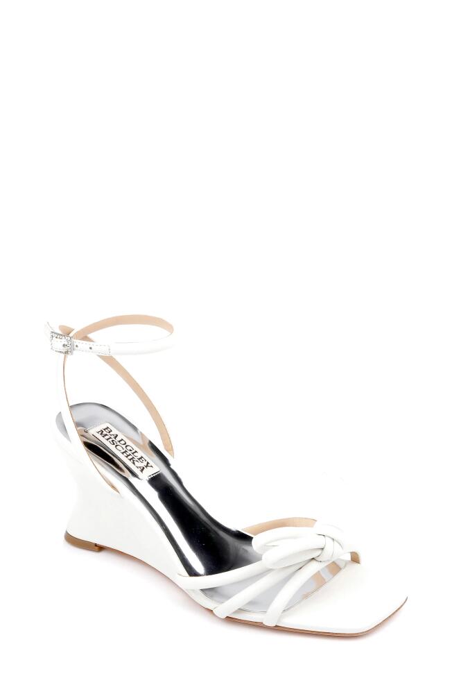 Badgley Mischka Collection Luciana Ankle Strap Wedge Sandal in Soft White Cover