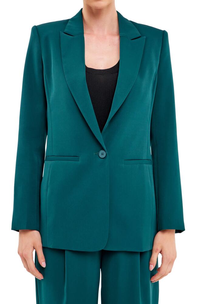 Endless Rose Tailored Single Button Blazer in Emerald Cover