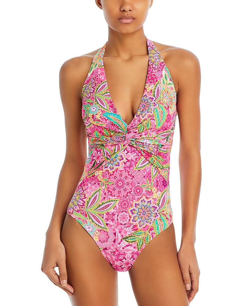 Johnny Was Flamingo Twist One Piece Swimsuit Cover