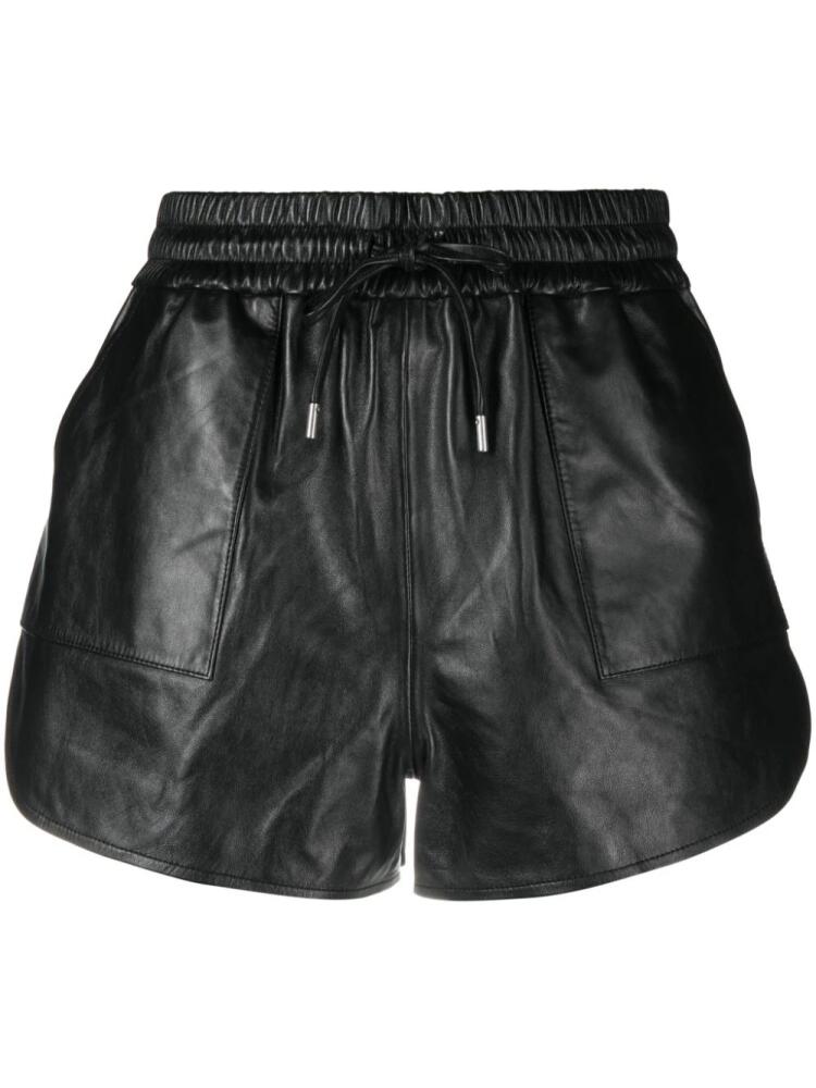 Maje drawstring leather mini shorts - Black Cover