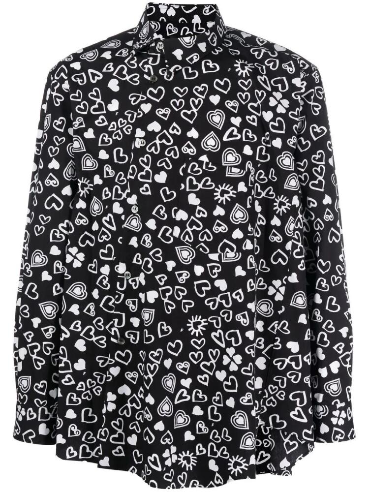 Black Comme Des Garçons heart-print long-sleeve shirt Cover