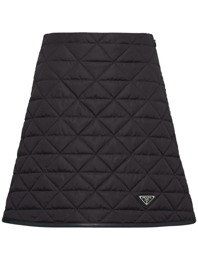 Prada Re-Nylon triangle-logo miniskirt - Black Cover