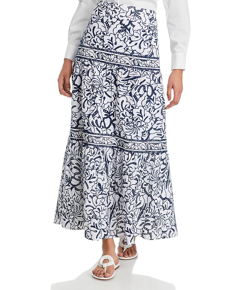 Misook Cotton Floral Embroidery Maxi Skirt Cover