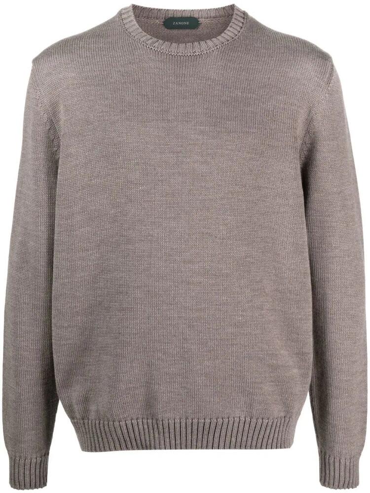 Zanone knitted crew-neck jumper - Grey Cover