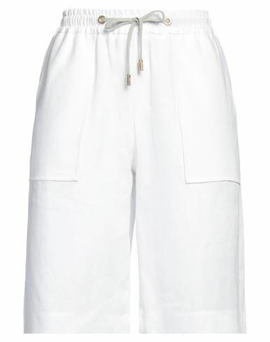 Eleventy Woman Shorts & Bermuda Shorts White Linen Cover