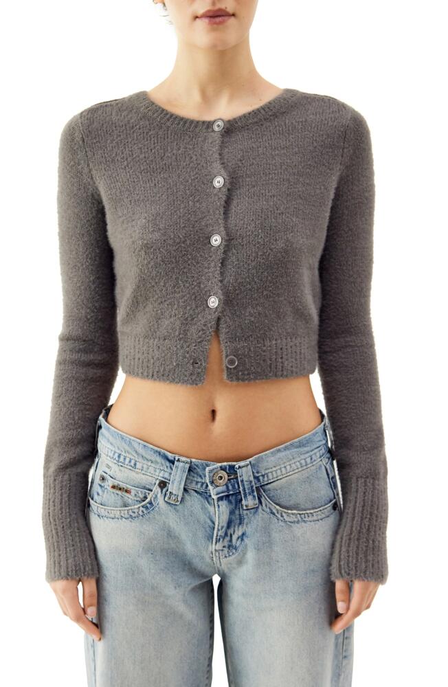 BDG Urban Outfitters Molly Crop Cardigan in Charcoal Cover