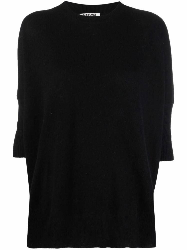 Max & Moi crop-sleeve cashmere jumper - Black Cover