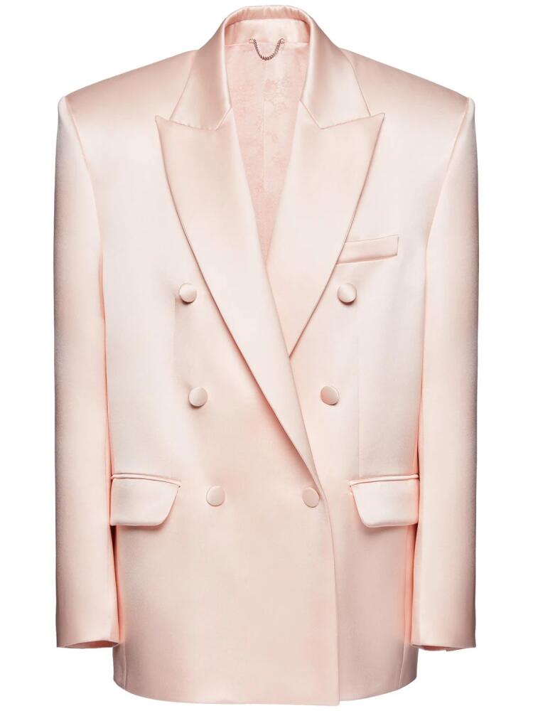 MAGDA BUTRYM Oversize Double Breast Satin Blazer Cover