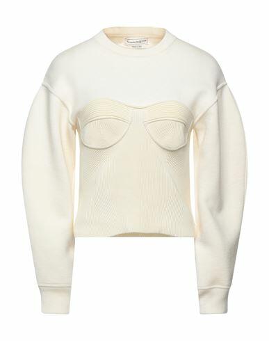 Alexander Mcqueen Woman Sweater Ivory Wool, Polyamide, Elastane, Cotton Cover