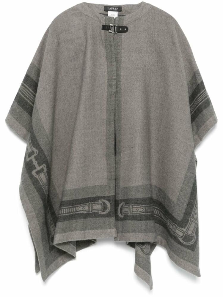 Lauren Ralph Lauren belting-jacquard poncho - Grey Cover