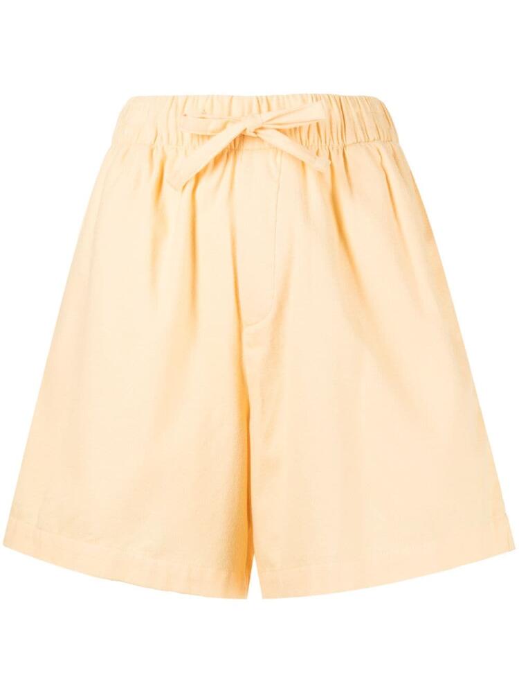 TEKLA drawstring-waist pajama shorts - Yellow Cover