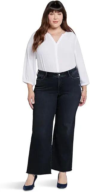 NYDJ Plus Size Teresa Wide Leg Ankle Fray Hems in Huntley (Huntley) Women's Jeans Cover